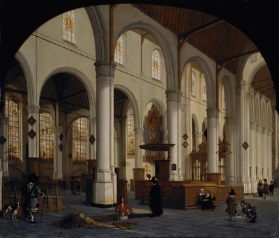 El interior de la iglesia de San Juan en Gouda de Hendrik Cornelisz. van Vliet